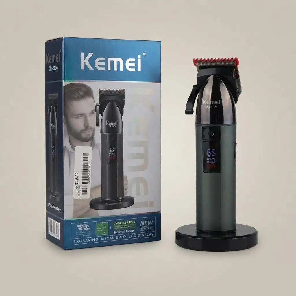 TRIMMER KEMEI C/BATERIA DE 2.000mAh Y PANTALLA LCD-CT