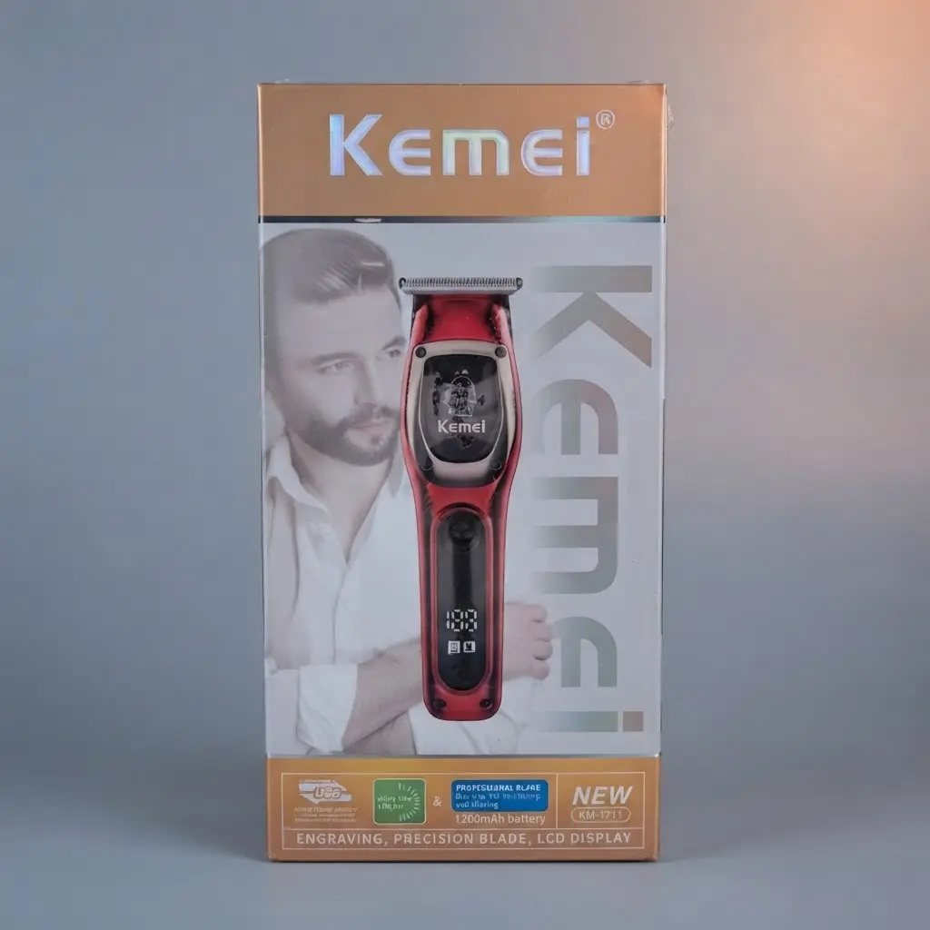 TRIMMER KEMEI DE ALTA PRECISION C/BATERIA DE 1200mAh Y PANTALLA LCD-CT