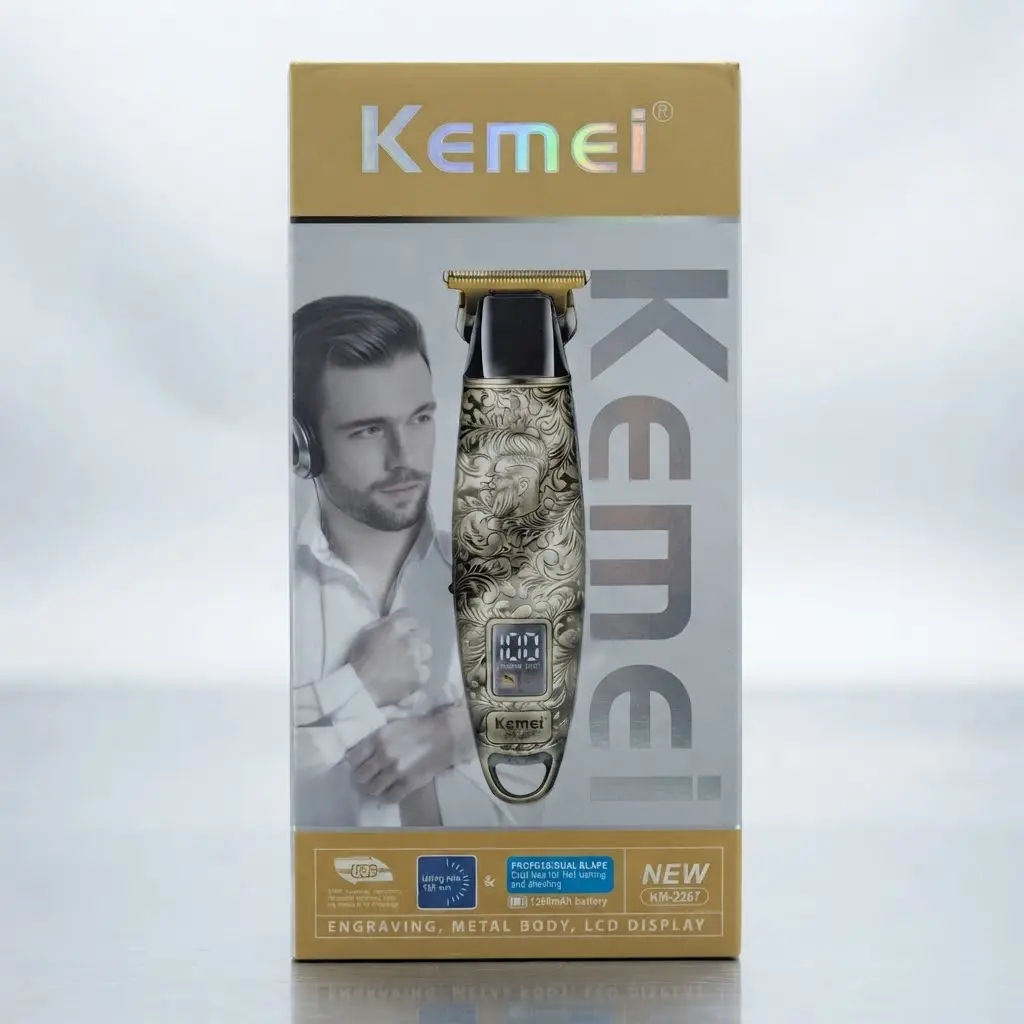 TRIMMER PROFESIONAL KEMEI C/BATERIA DE 1.200mAh Y PANTALLA LCD-CT