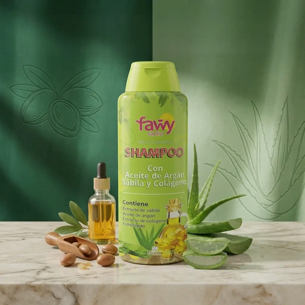 SH. ACEITE DE ARGAN, SABILA Y COLAGENO FAWY VERDE X750ML-NC ***