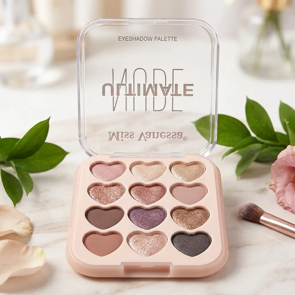 PALETA DE SOMBRAS P/OJOS 12TONOS C/FORMA DE CORAZON-CT