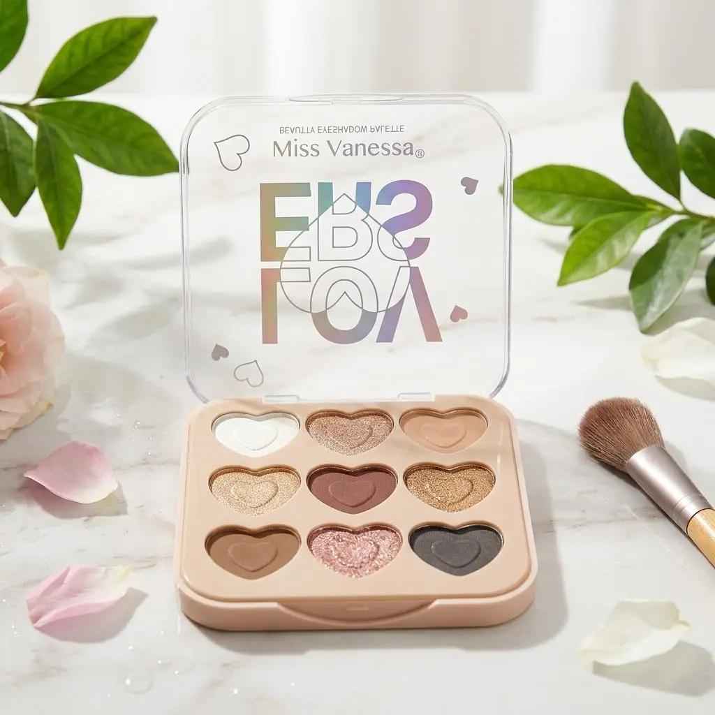 PALETA DE SOMBRAS P/OJOS 9TONOS C/FORMA DE CORAZON-CT