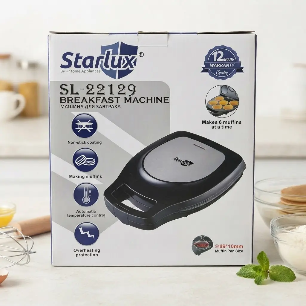 MAQUINA P/MINI-PANQUECAS Y MUFFINS STARLUX (6 PORCIONES)-CT