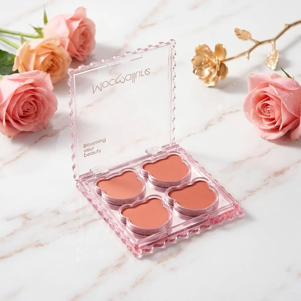 PALETA COMPACTA DE RUBORES C/DISEÑO DE OSITOS 4TONOS-CT