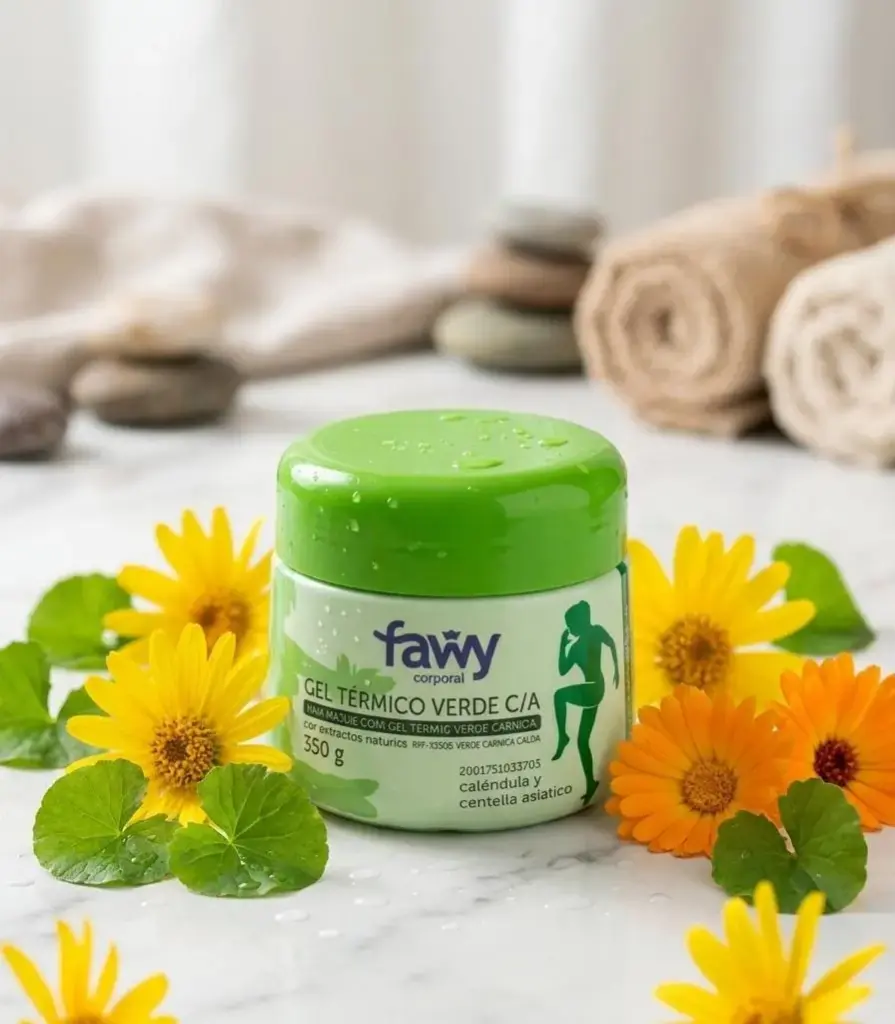 GEL TERMICO VERDE C/ARNICA, CALENDULA Y CENTELLA ASIATICA FAWY X350G-NC ***