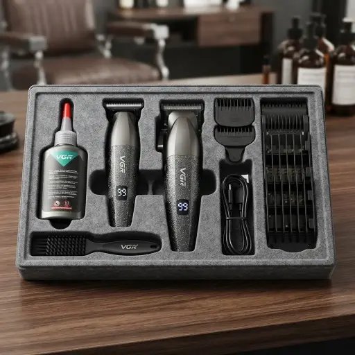 [V-640 S2] COMBO 2EN1 CLIPPER Y TRIMMER VGR TEXTURIZADAS C/ACCESORIOS-CT