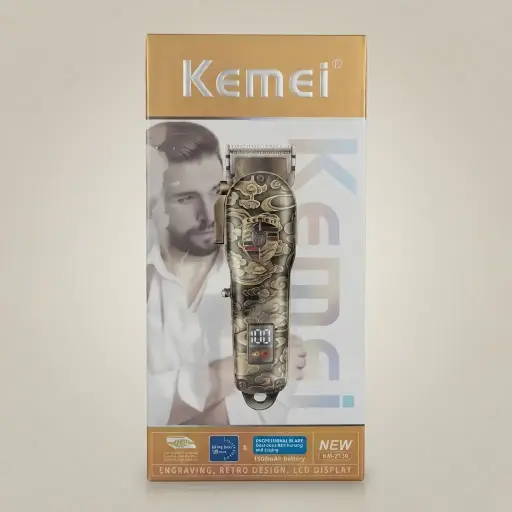 [KM-2130] TRIMMER KEMEI C/DISEÑO RETRO, BATERIA DE 1500mAh Y PANTALLA LCD-CT