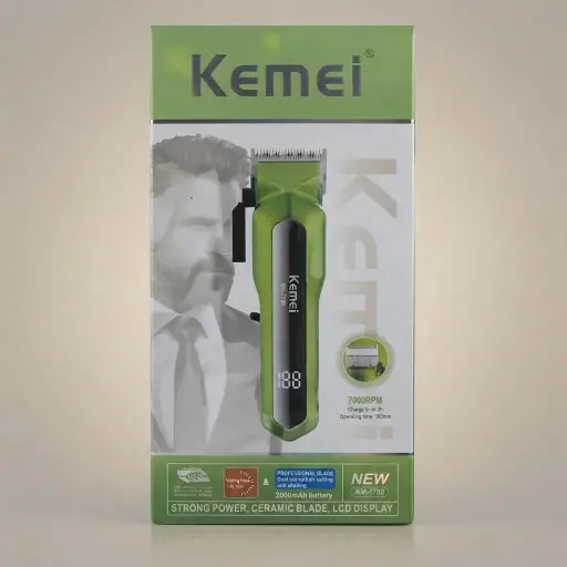 [KM-1789] TRIMMER KEMEI DE ALTA POTENCIA C/BATERIA DE 2.000mAh Y PANTALLA LCD-CT