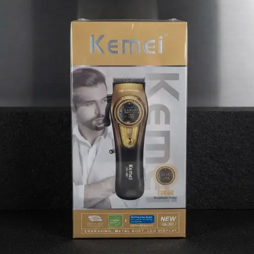 [KM-1691] HAIR CLIPPER KEMEI DE ALTA VELOCIDAD C/BATERIA DE 4.500mAh Y PANTALLA LCD-CT