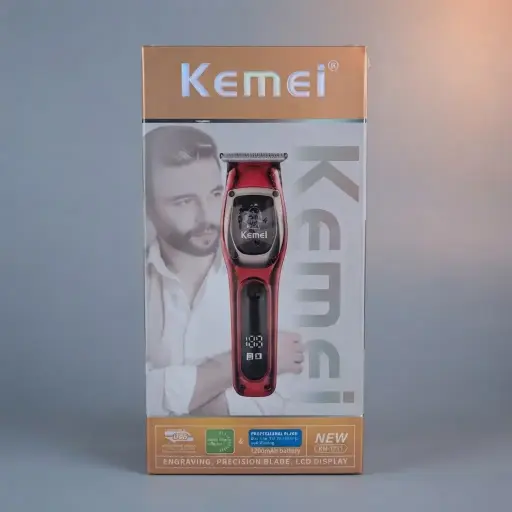 [KM-1711] TRIMMER KEMEI DE ALTA PRECISION C/BATERIA DE 1200mAh Y PANTALLA LCD-CT