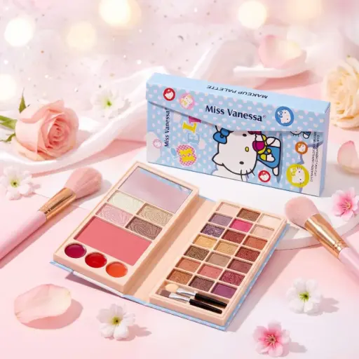 [F7001B (CT#2-6/26-784)] PALETA DE SOMBRAS P/OJOS INFANTIL 24TONOS C/DISEÑO ANIMADO-CT