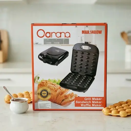 [SJMO7 (CT#7-6/26-854)] WAFLERA Y SANDWICHERA MULTIFUNCION 3 EN 1 C/1400W-CT