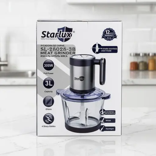 [SL-28028-3B (CT#7-6/26-854)] PROCESADOR Y PICADOR DE ALIMENTOS STARLUX 3LTS C/ACCESORIOS-CT
